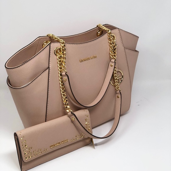 2pcs NWT Michael Kors jet set chain handbag&wallet - Picture 2 of 8